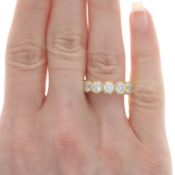 Rahminov Diamond Eternity Band Yellow Gold 18k 5.24ctw EB2340 Wedding Ring 6 1/2 - Picture 2 of 6